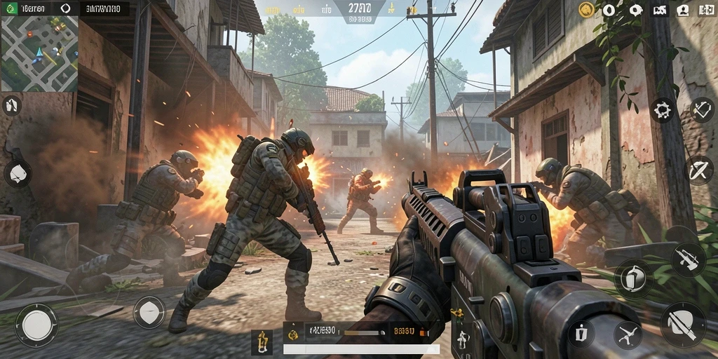 Screenshot gameplay <strong>2757</strong> menunjukkan aksi tembak-menembak yang seru dan mendebarkan.
