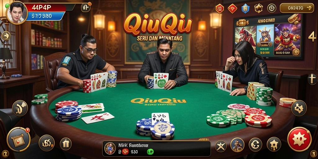 Tampilan gameplay seru di 4P4P yang penuh strategi QiuQiu.