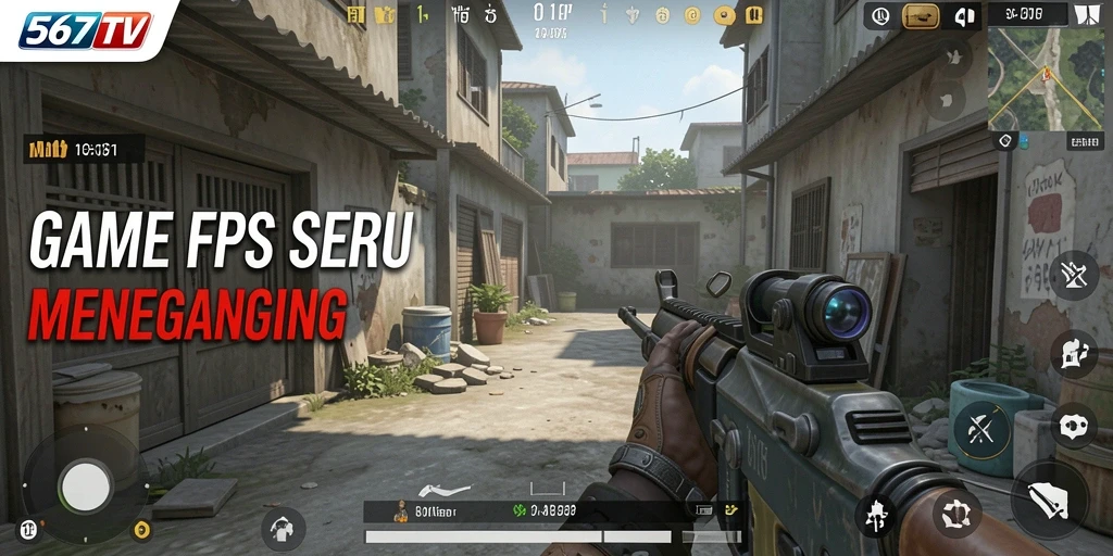 Screenshot gameplay 567TV yang menunjukkan aksi menegangkan FPS.