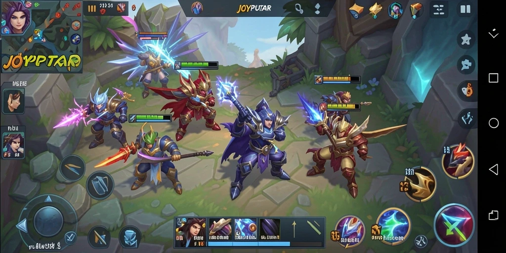Tampilan gameplay seru JOYPUTAR dalam pertempuran tim.
