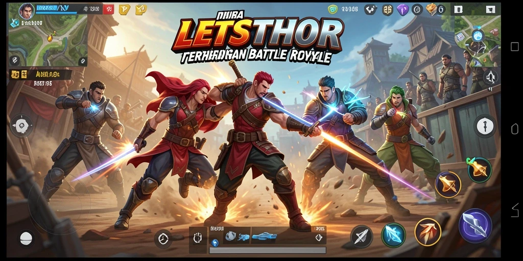 Screenshot LETSTHOR menunjukkan intensitas pertempuran Battle Royale.