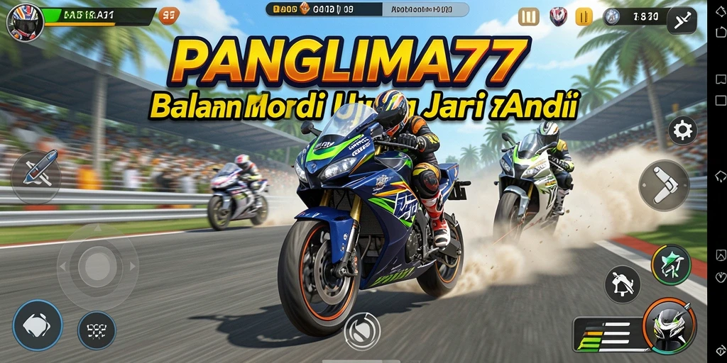 Gameplay balapan motor yang menegangkan di PANGLIMA77.