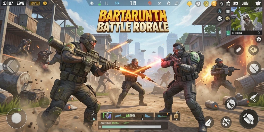 Gameplay seru dan mendebarkan di SD107 Battle Royale.