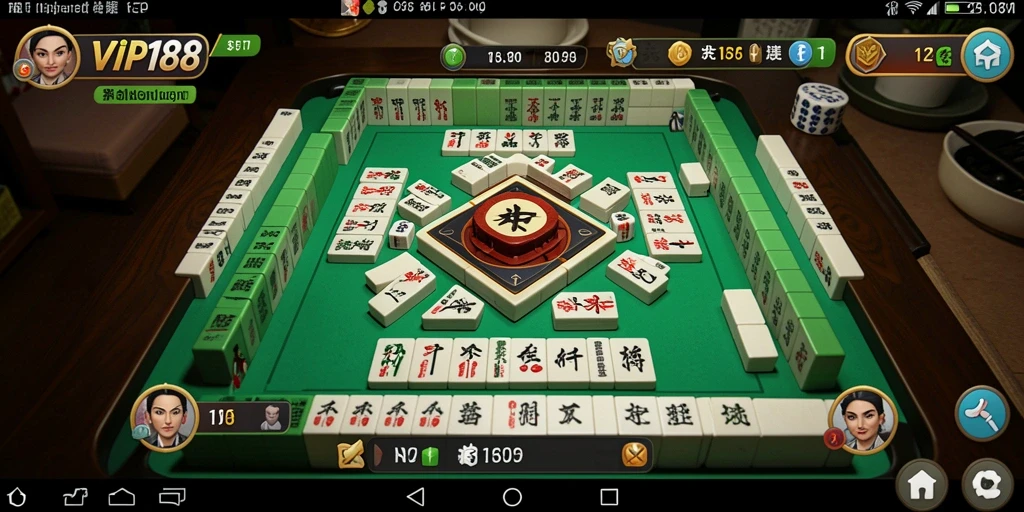 Tampilan gameplay Mahjong di VIP188 yang menarik dan interaktif.