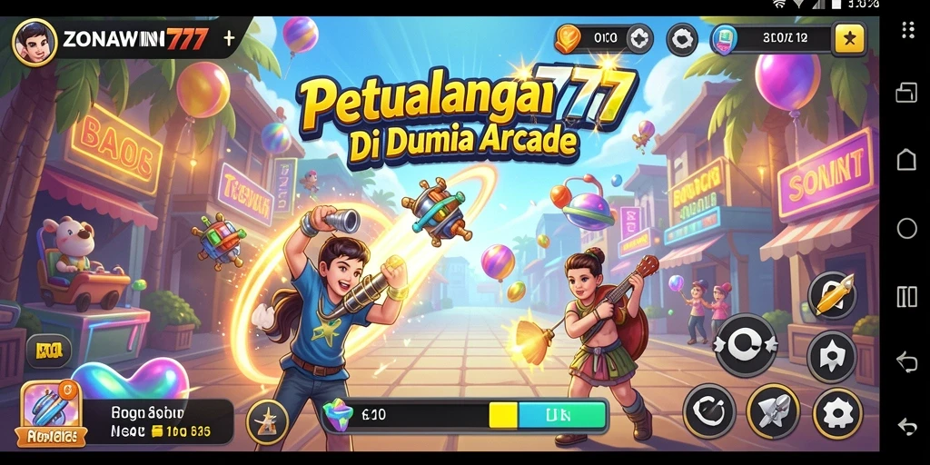 Screenshot gameplay ZONAWIN777 menampilkan aksi seru di level arcade.